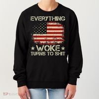 Trump Supporter Everything Woke Turns To Shit Political Women's Sweatshirt thumb 0