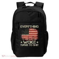 Trump Supporter Everything Woke Turns To Shit Political Backpack thumb 0