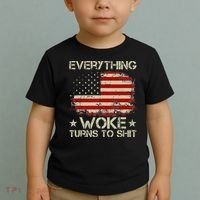 Trump Supporter Everything Woke Turns To Shit Political Toddler T-Shirt thumb 2