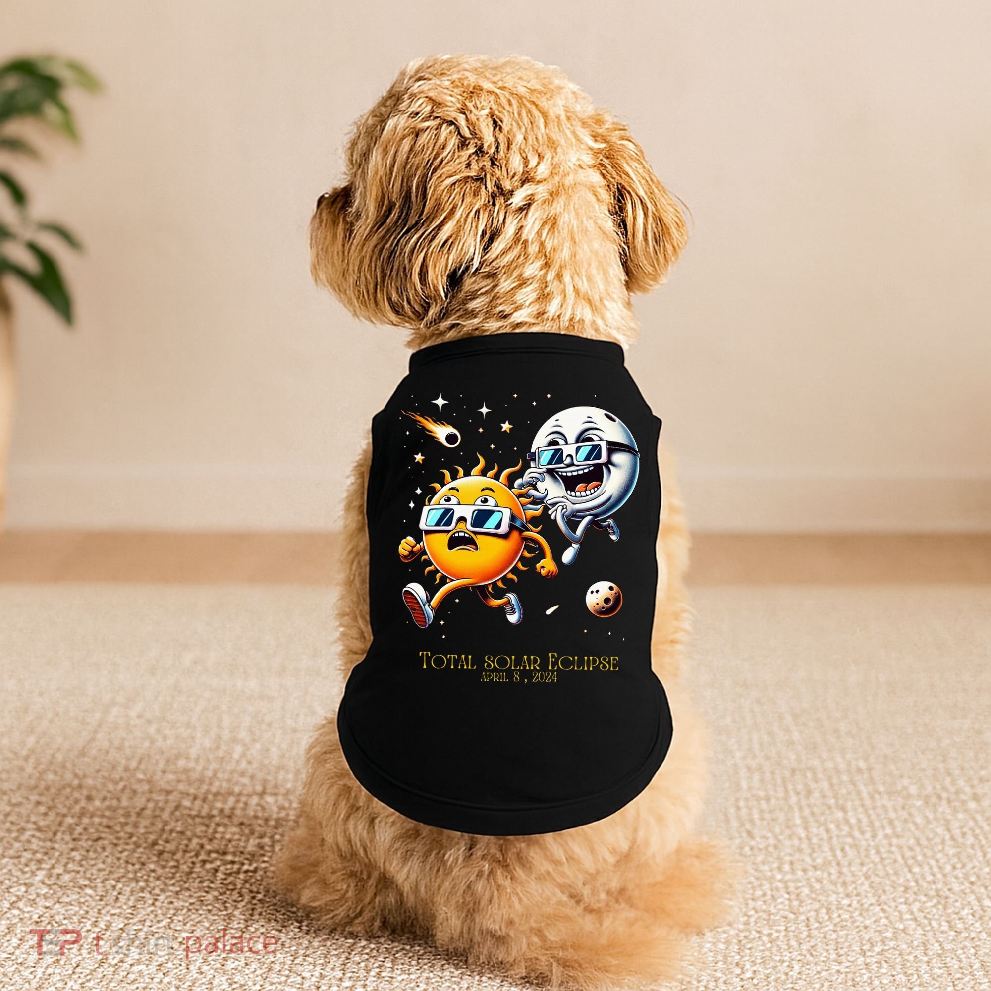 Total solar Eclipse 842024 Sun Flees Moon Eclipse Chase Doggie Tank