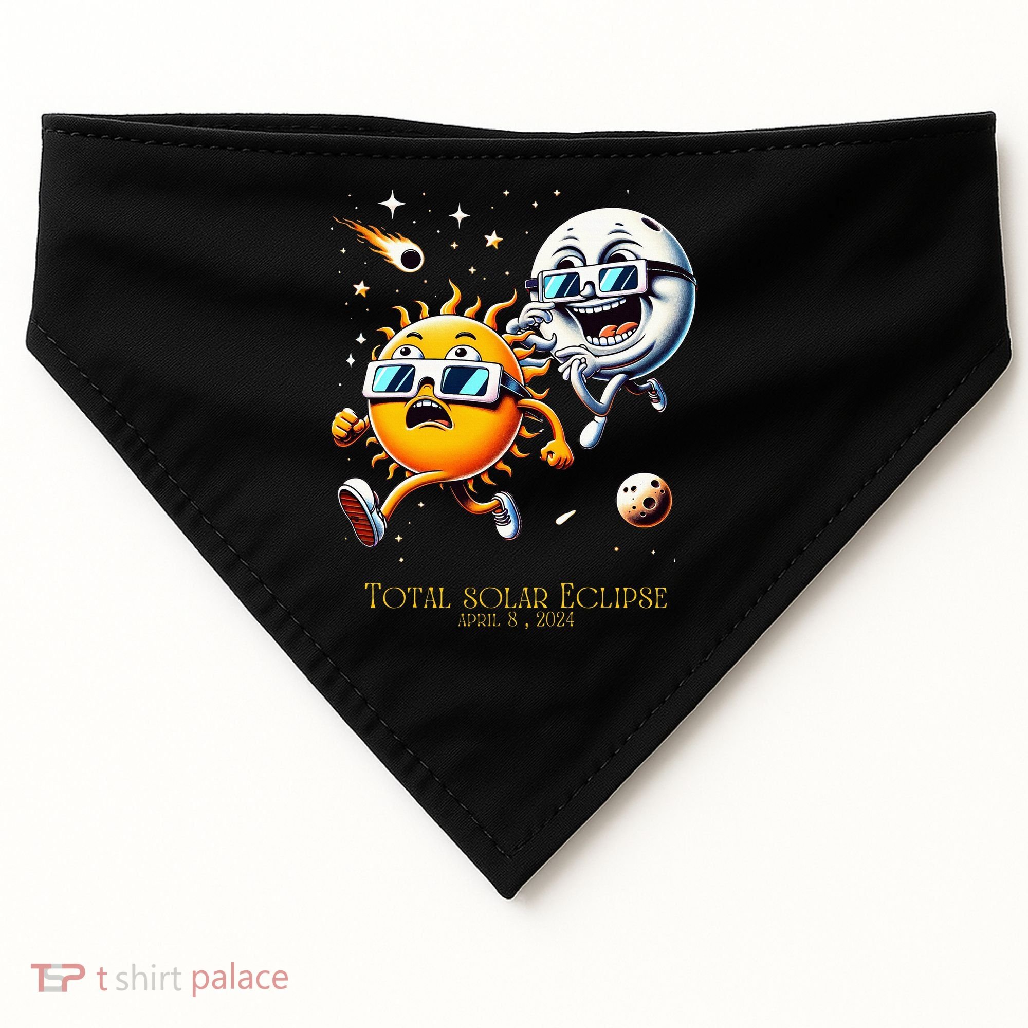 Total solar Eclipse 842024 Sun Flees Moon Eclipse Chase USA-Made Doggie Bandana