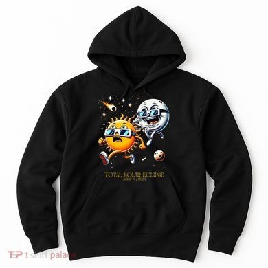 Total solar Eclipse 842024 Sun Flees Moon Eclipse Chase Hoodie