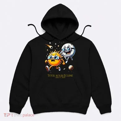 Total solar Eclipse 842024 Sun Flees Moon Eclipse Chase Hoodie