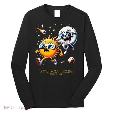 Total solar Eclipse 842024 Sun Flees Moon Eclipse Chase Long Sleeve Shirt