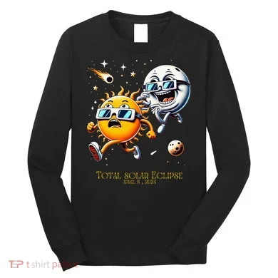 Total solar Eclipse 842024 Sun Flees Moon Eclipse Chase Long Sleeve Shirt