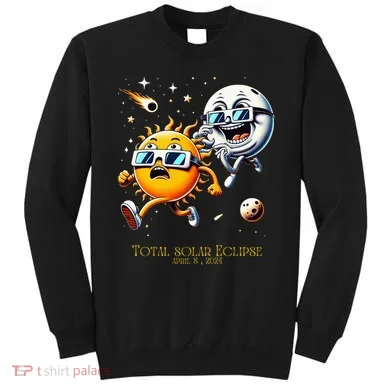Total solar Eclipse 842024 Sun Flees Moon Eclipse Chase Sweatshirt
