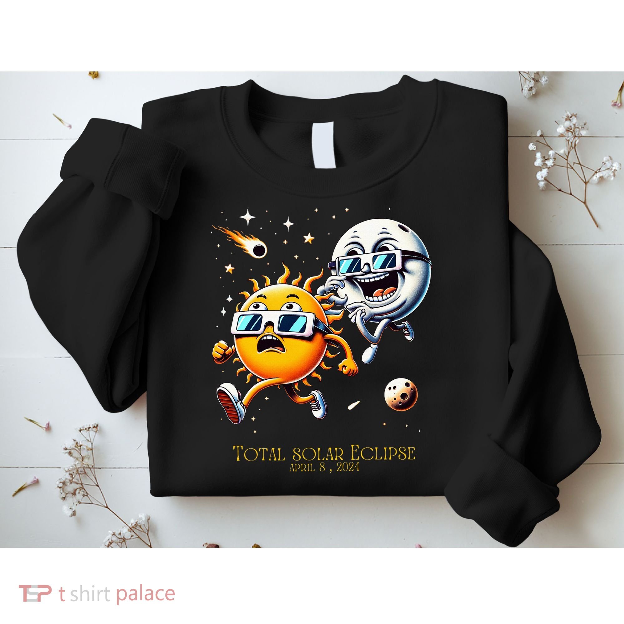 Total solar Eclipse 842024 Sun Flees Moon Eclipse Chase Sweatshirt