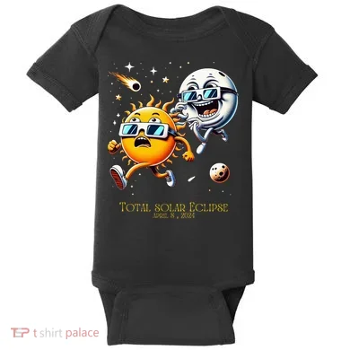 Total solar Eclipse 842024 Sun Flees Moon Eclipse Chase Baby Bodysuit