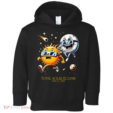 Total solar Eclipse 842024 Sun Flees Moon Eclipse Chase Toddler Hoodie