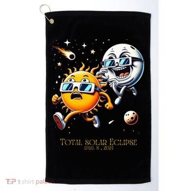 Total solar Eclipse 842024 Sun Flees Moon Eclipse Chase Golf Towel