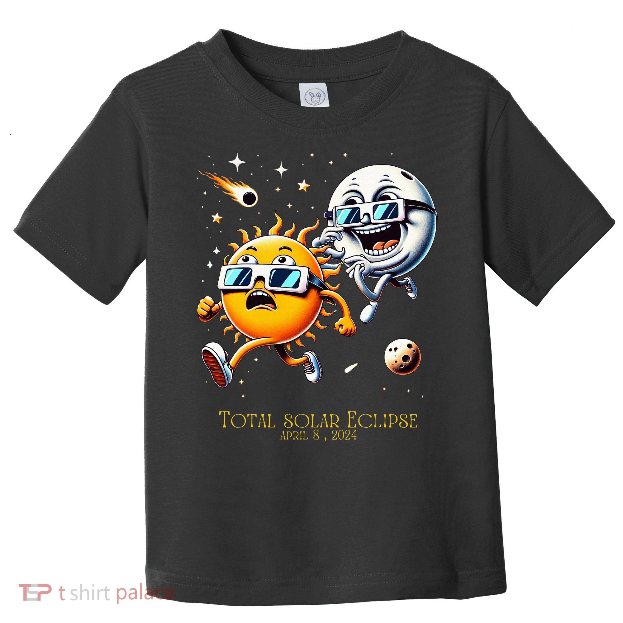 Total solar Eclipse 842024 Sun Flees Moon Eclipse Chase Toddler T-Shirt