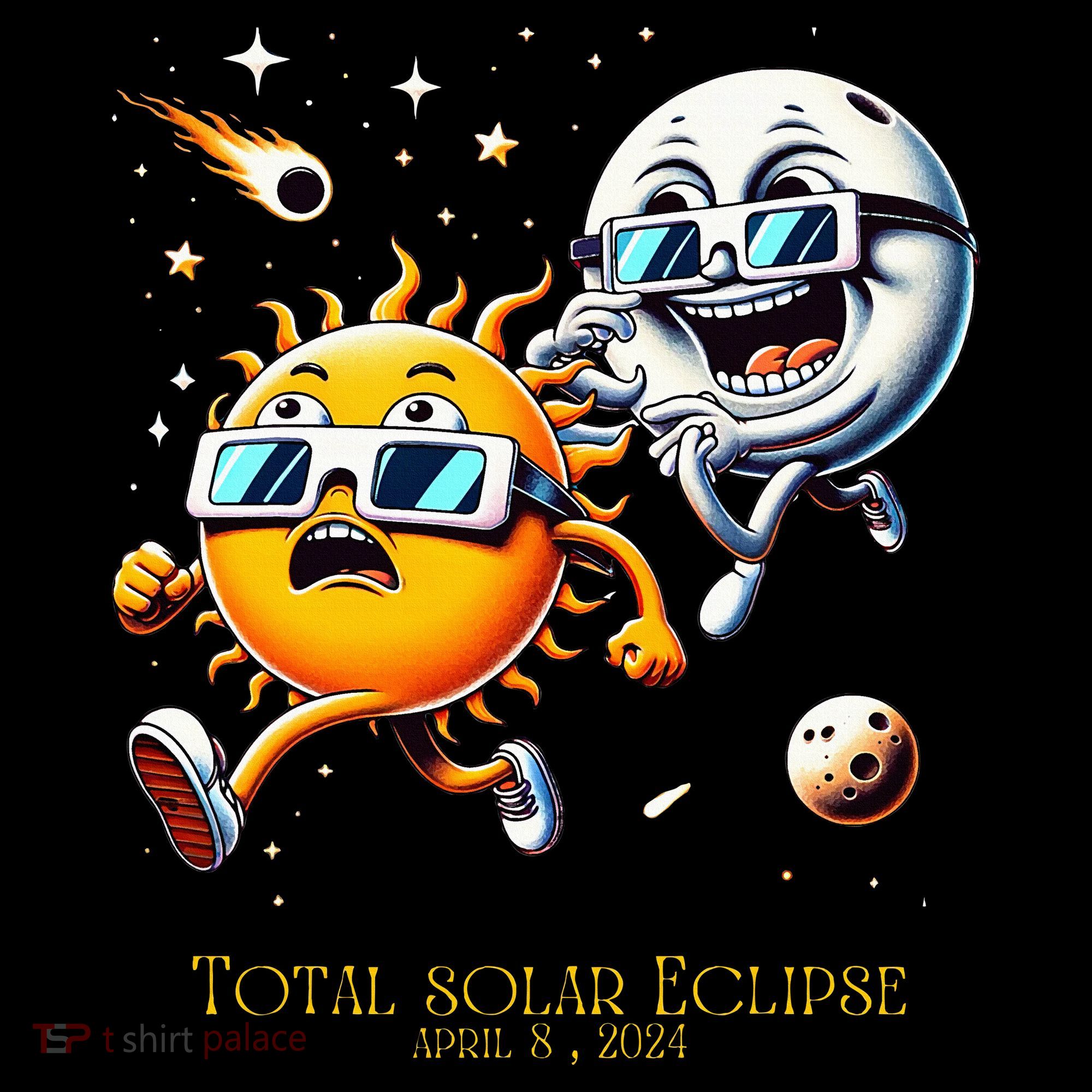 Total solar Eclipse 842024 Sun Flees Moon Eclipse Chase Kids Sweatshirt