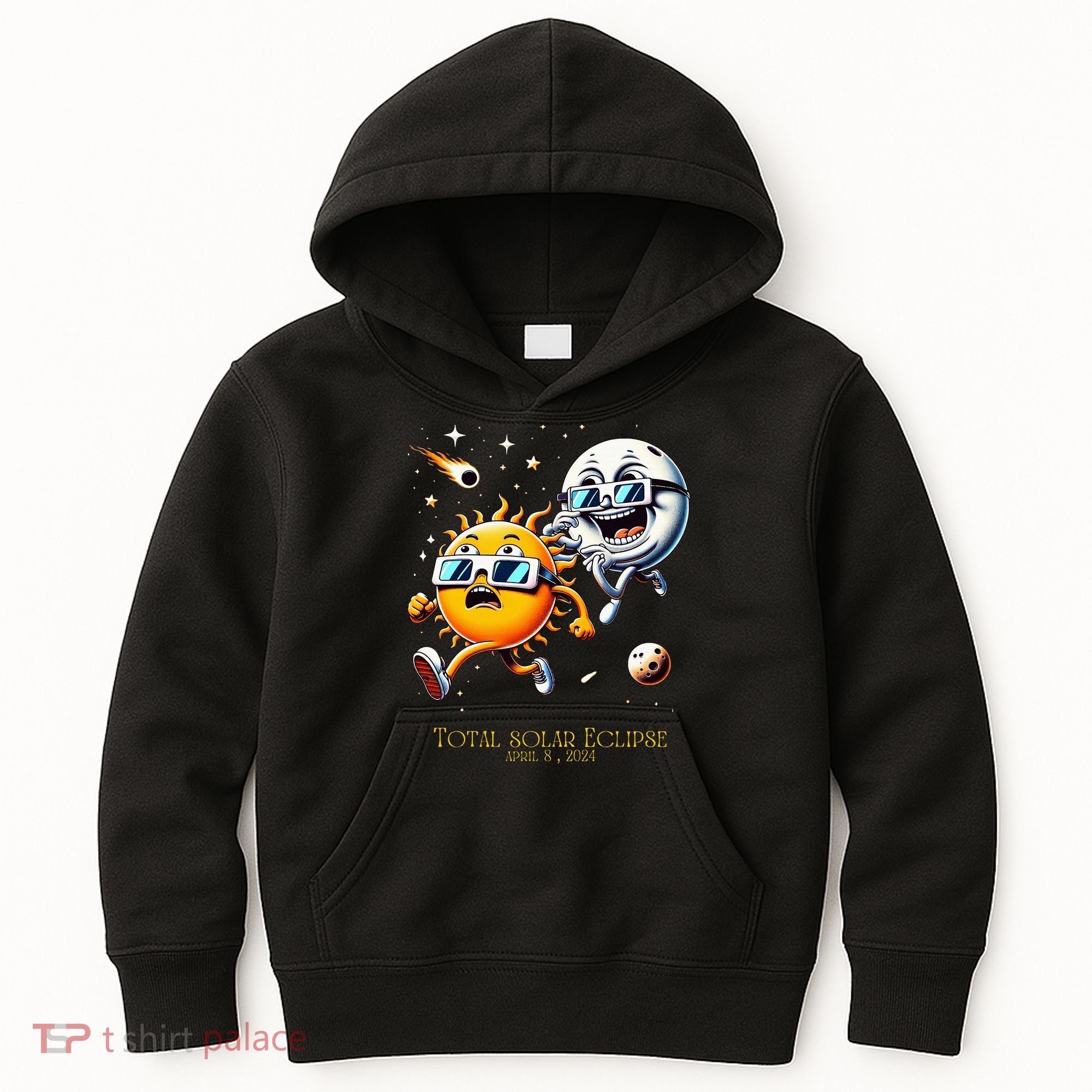 Total solar Eclipse 842024 Sun Flees Moon Eclipse Chase Kids Hoodie