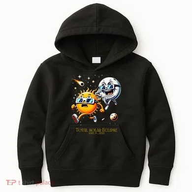 Total solar Eclipse 842024 Sun Flees Moon Eclipse Chase Kids Hoodie