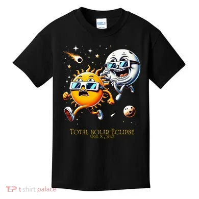 Total solar Eclipse 842024 Sun Flees Moon Eclipse Chase Kids T-Shirt