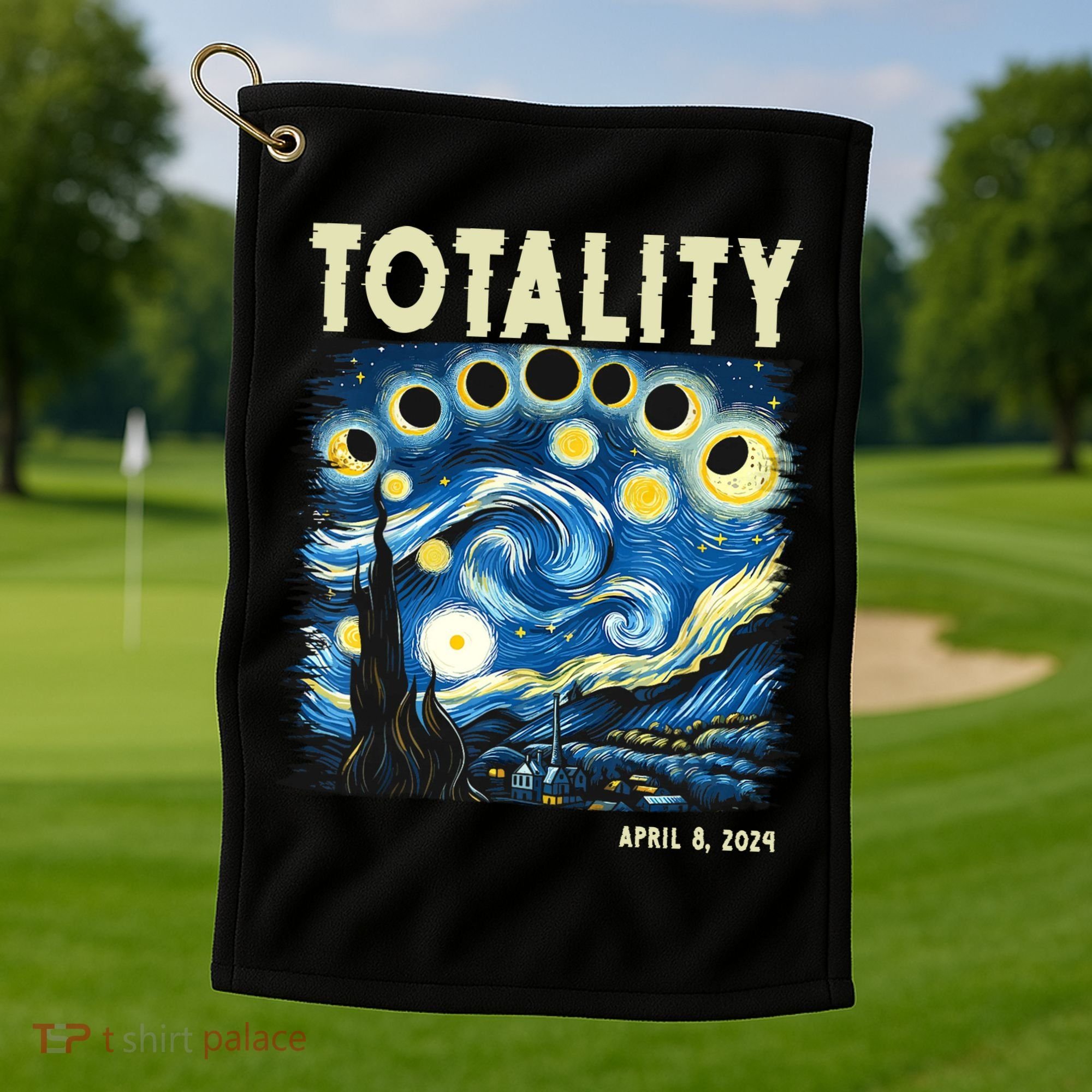 Totality Solar Eclipse 2024 Golf Towel