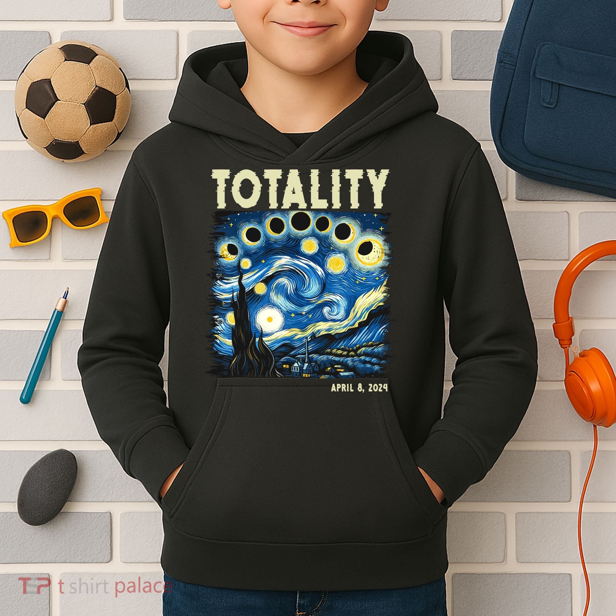 Totality Solar Eclipse 2024 Kids Hoodie