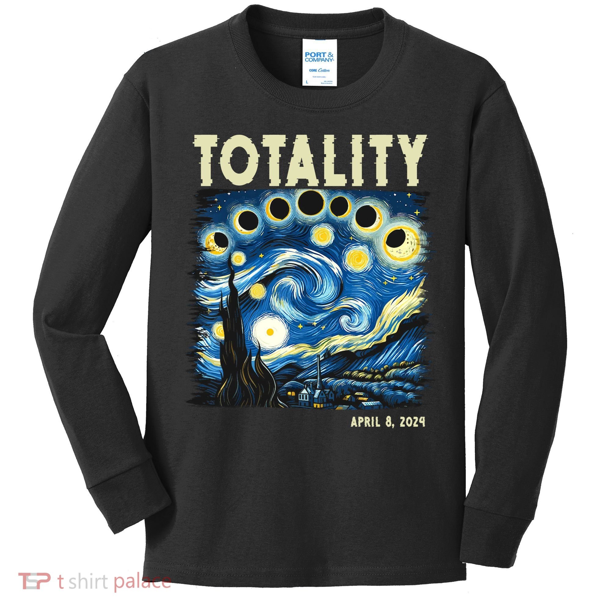 Totality Solar Eclipse 2024 Kids Long Sleeve Shirt