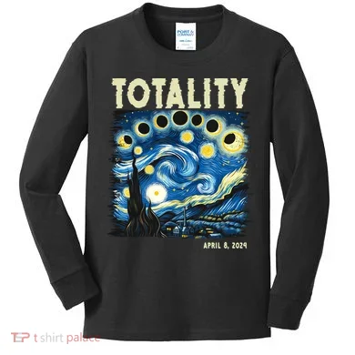 Totality Solar Eclipse 2024 Kids Long Sleeve Shirt