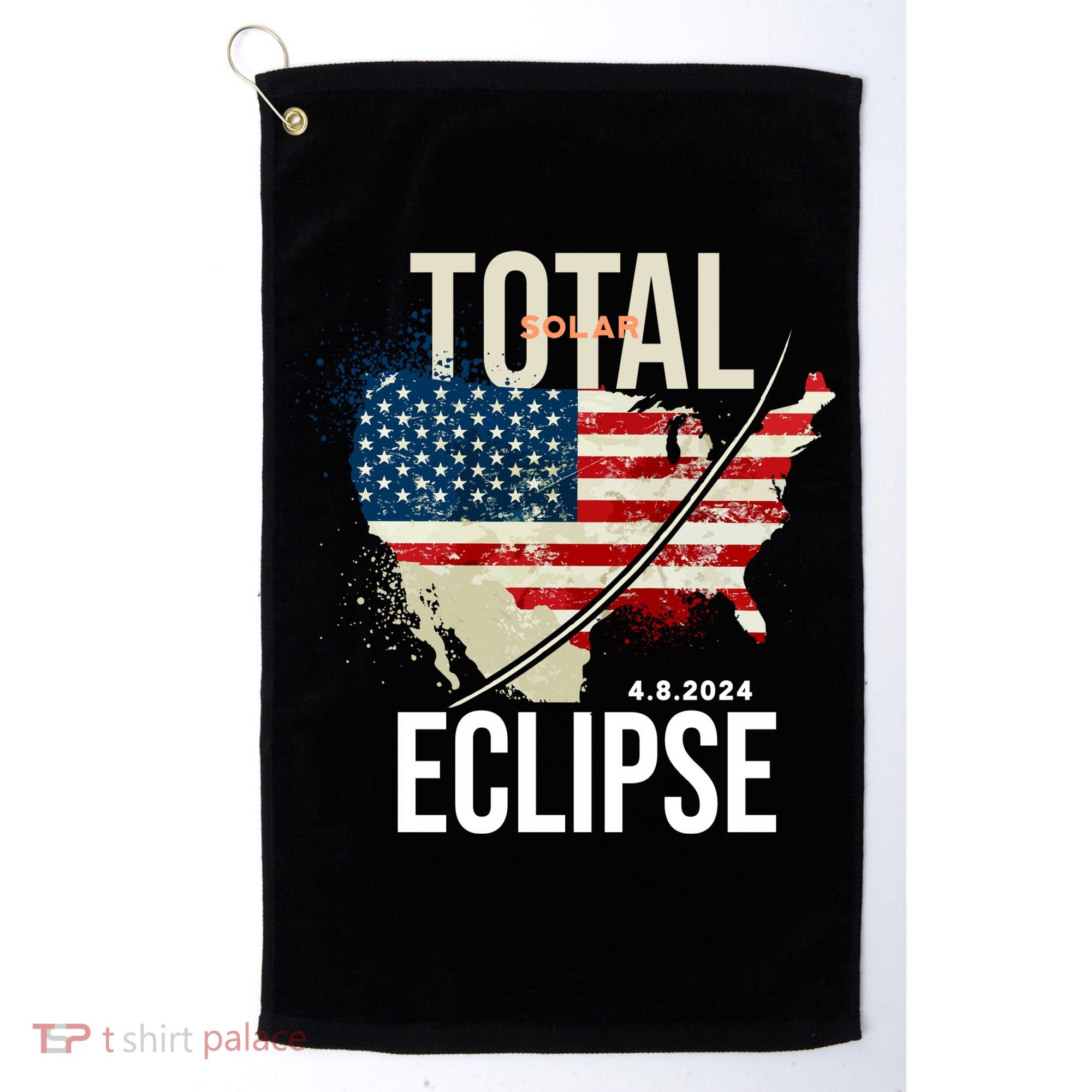 Total Solar Eclipse United States 4.8.2024 Golf Towel