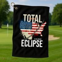 Total Solar Eclipse United States 4.8.2024 Golf Towel thumb 1