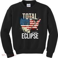 Total Solar Eclipse United States 4.8.2024 Kids Sweatshirt thumb 0
