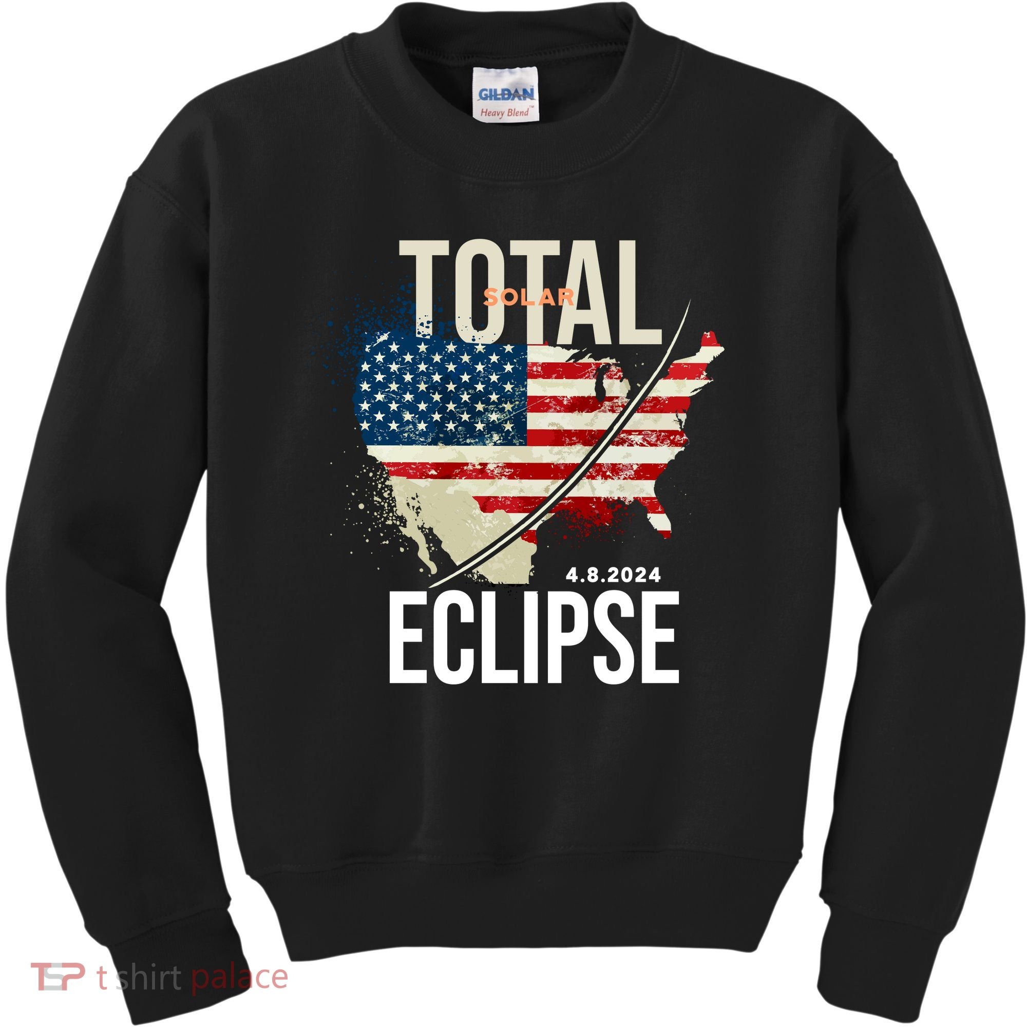 Total Solar Eclipse United States 4.8.2024 Kids Sweatshirt