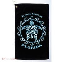 Tarpon Springs Florida Tribal Sea Turtle Summer Golf Towel thumb 0