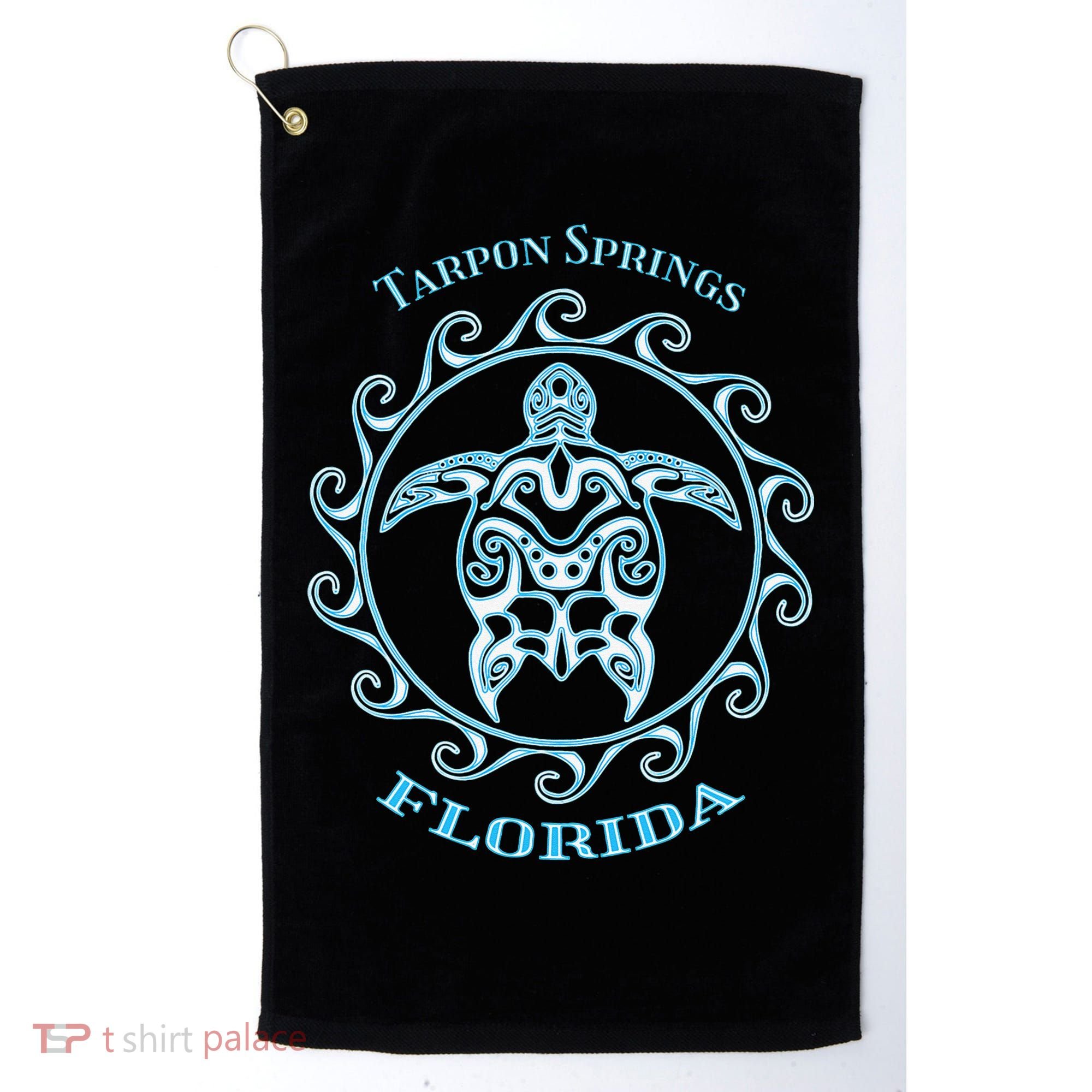 Tarpon Springs Florida Tribal Sea Turtle Summer Golf Towel