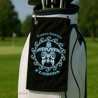 Tarpon Springs Florida Tribal Sea Turtle Summer Golf Towel thumb 2