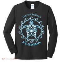 Tarpon Springs Florida Tribal Sea Turtle Summer Kids Long Sleeve Shirt thumb 0