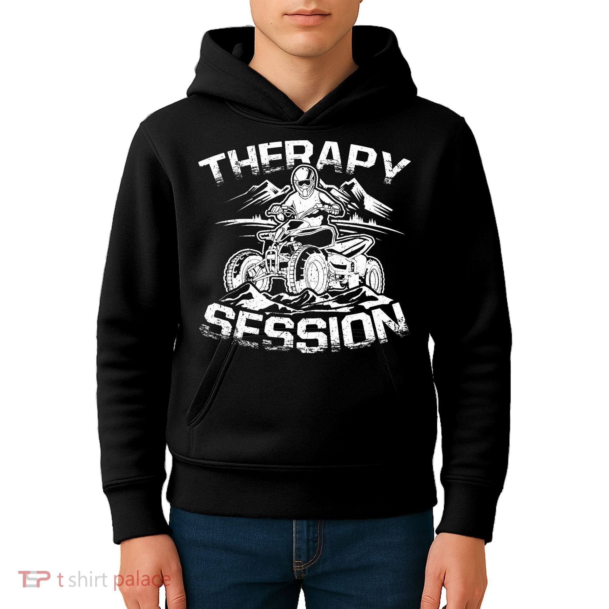 Therapy Session Funny ATV FourWheeler Quad Bike Rider Kids Hoodie