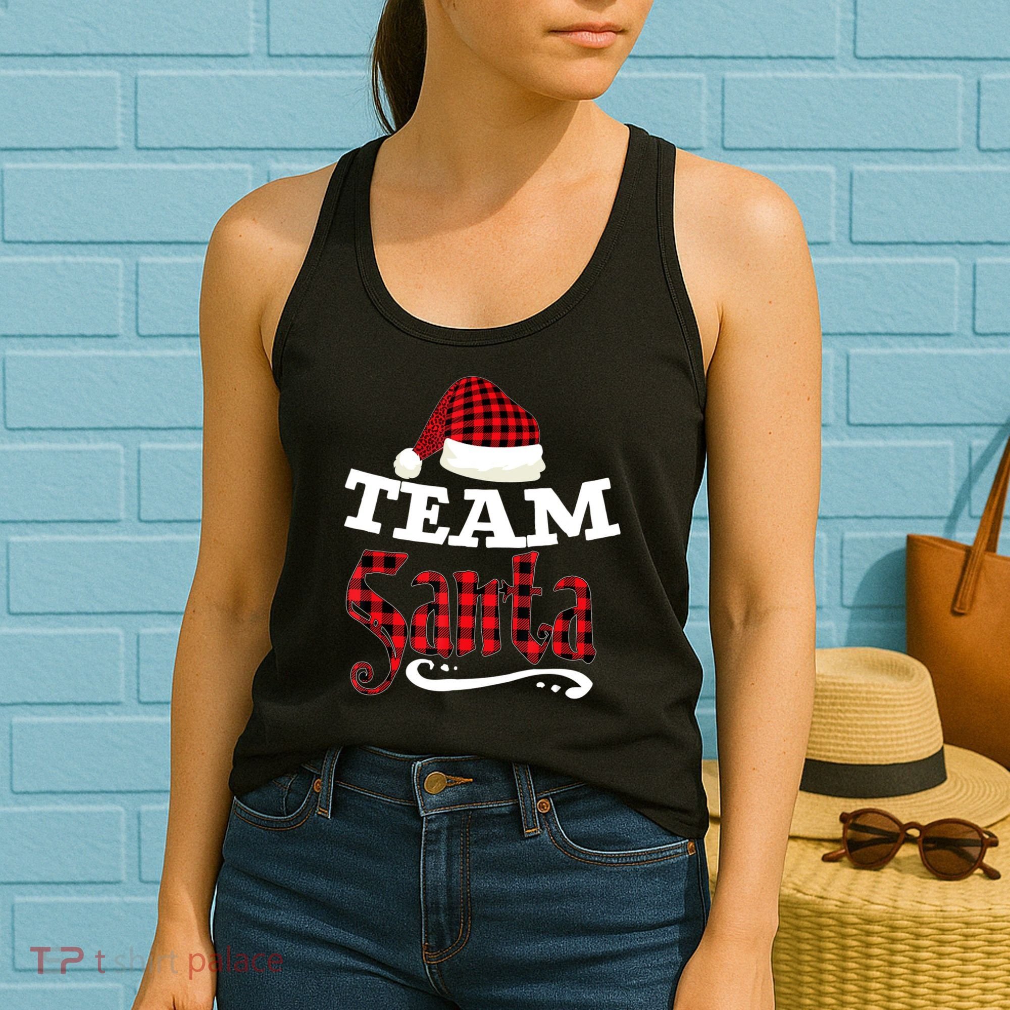 Team Santa Family Group Matching Christmas Pajama Party Women's Tank Top