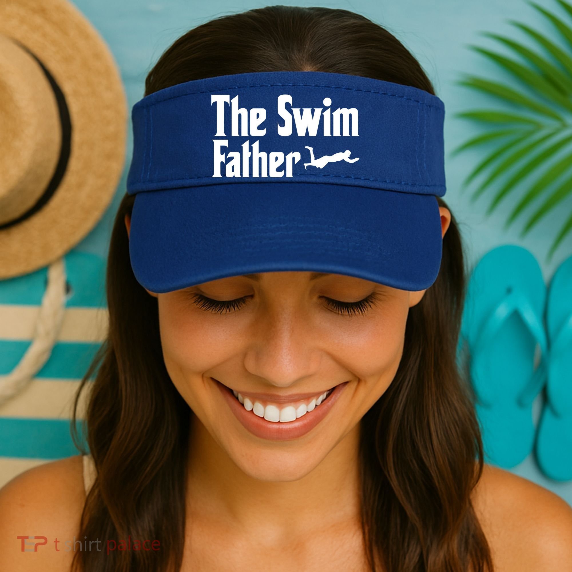 The Swim Father Swimming Dad Swimmer Fathers Day Cute Gift Visor