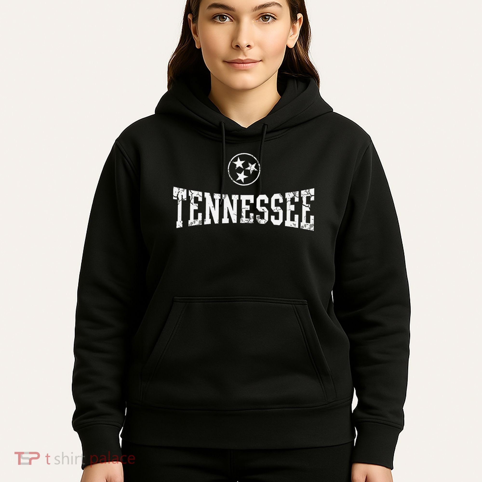 Tennessee State Flag Home Tennessean Distressed Orange Hoodie