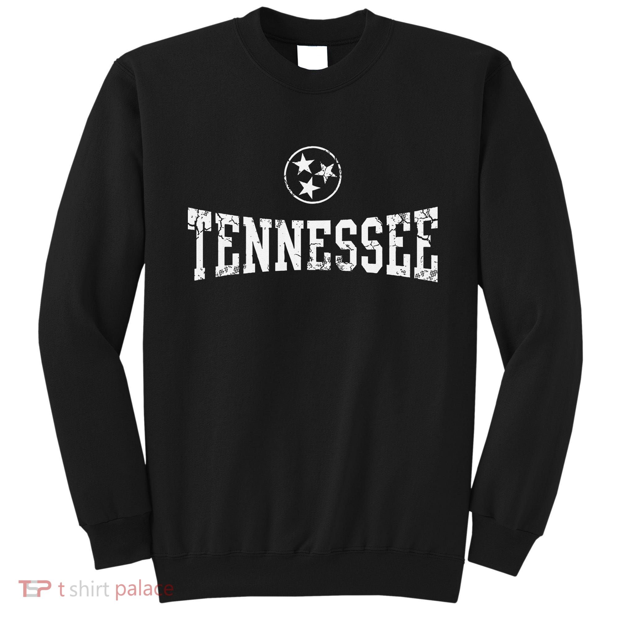 Tennessee State Flag Home Tennessean Distressed Orange Sweatshirt