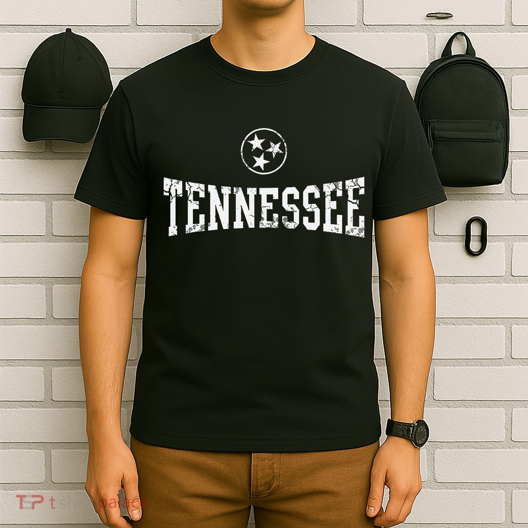 Tennessee State Flag Home Tennessean Distressed Orange T-Shirt