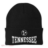 Tennessee State Flag Home Tennessean Distressed Orange Beanie thumb 0