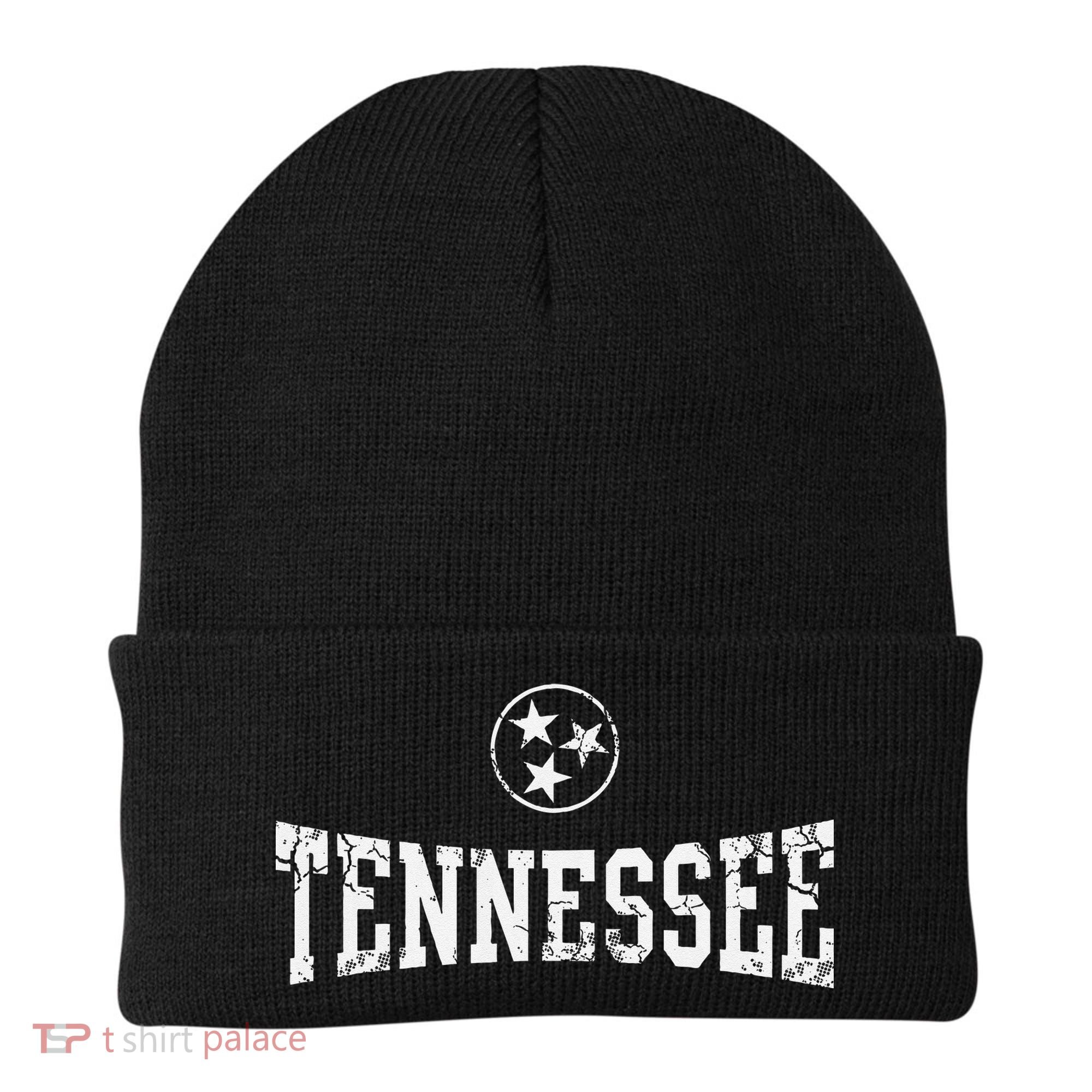 Tennessee State Flag Home Tennessean Distressed Orange Beanie