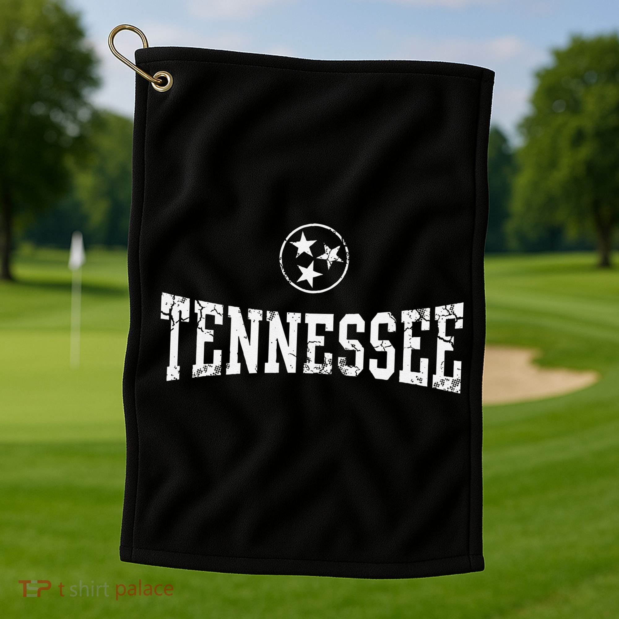 Tennessee State Flag Home Tennessean Distressed Orange Golf Towel