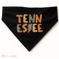 Tennessee State Flag Orange Plaid Leopard Tn USA-Made Doggie Bandana thumb 0