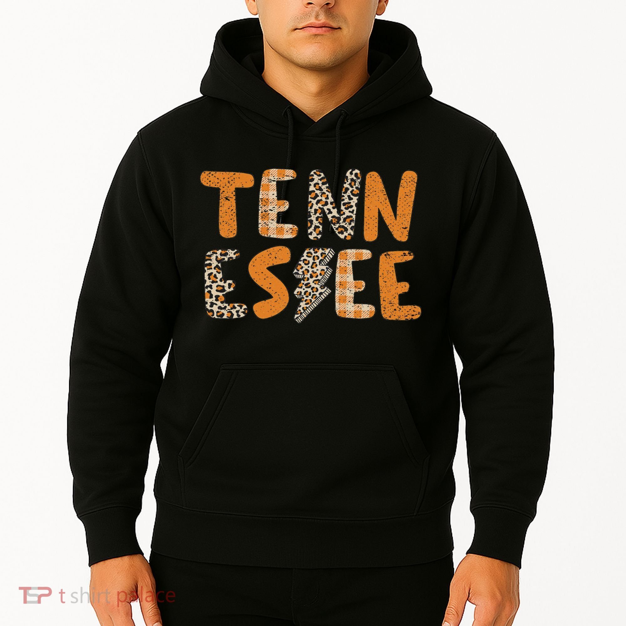 Tennessee State Flag Orange Plaid Leopard Tn Hoodie