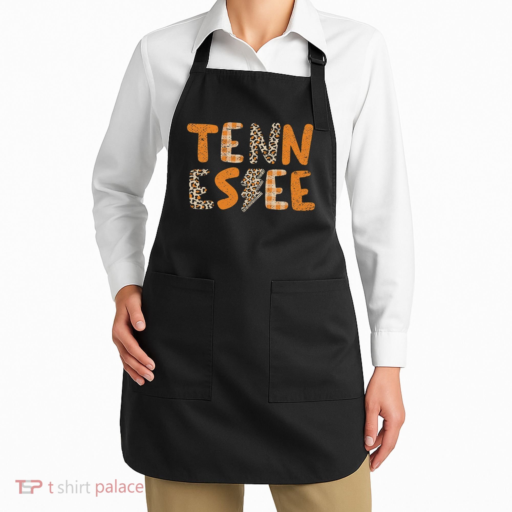 Tennessee State Flag Orange Plaid Leopard Tn Apron