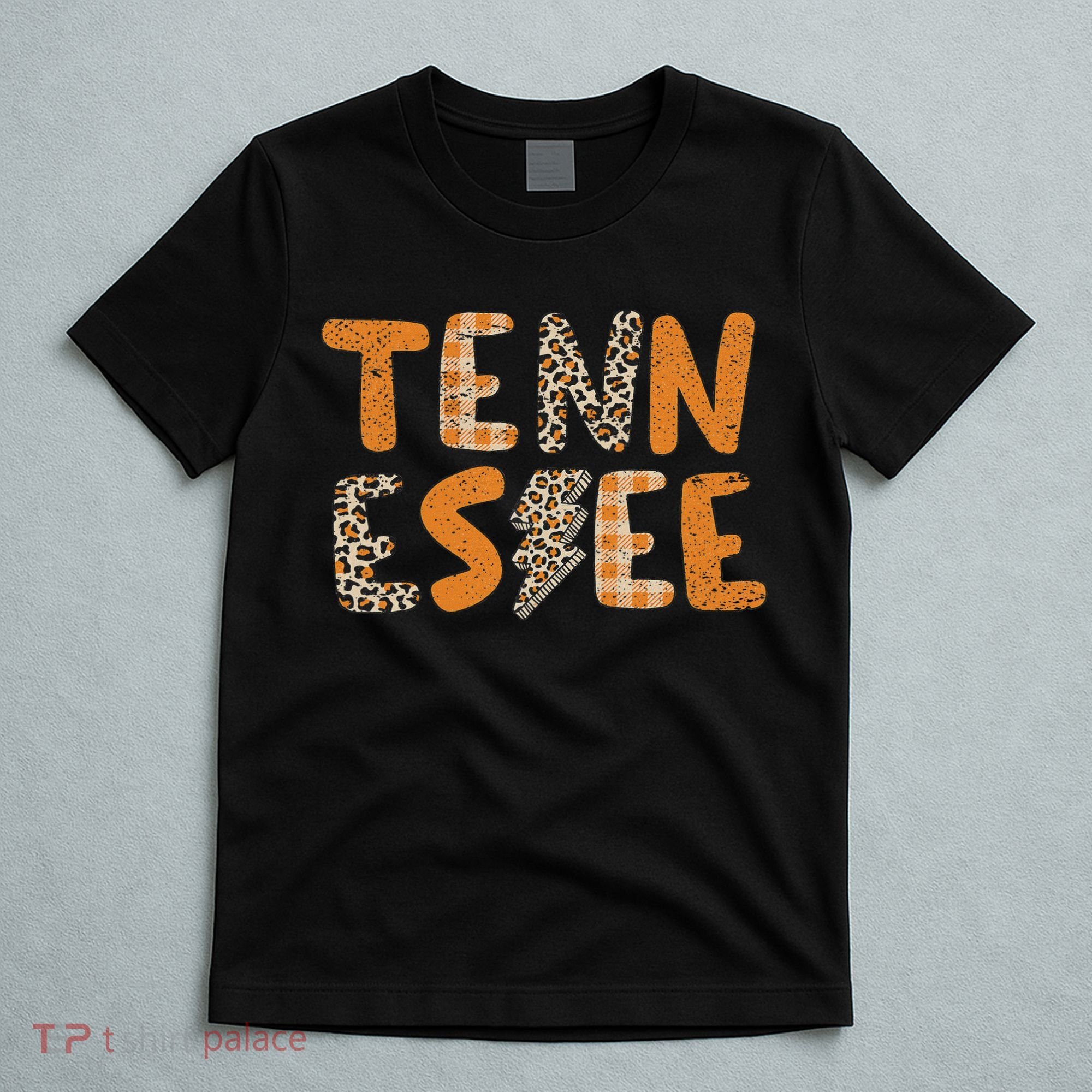Tennessee State Flag Orange Plaid Leopard Tn T-Shirt