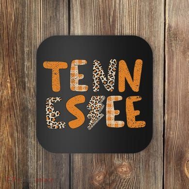 Tennessee State Flag Orange Plaid Leopard Tn Coaster