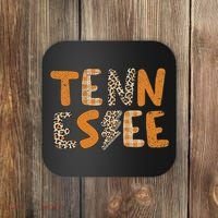Tennessee State Flag Orange Plaid Leopard Tn Coaster thumb 0