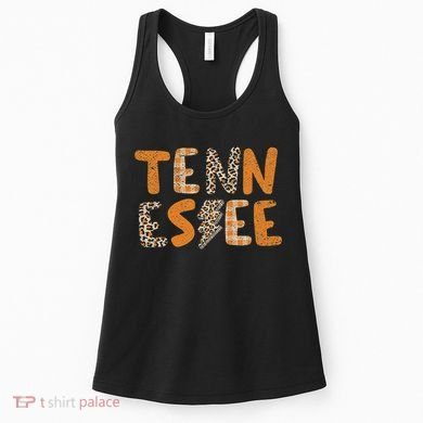 Tennessee State Flag Orange Plaid Leopard Tn Women's Tank Top