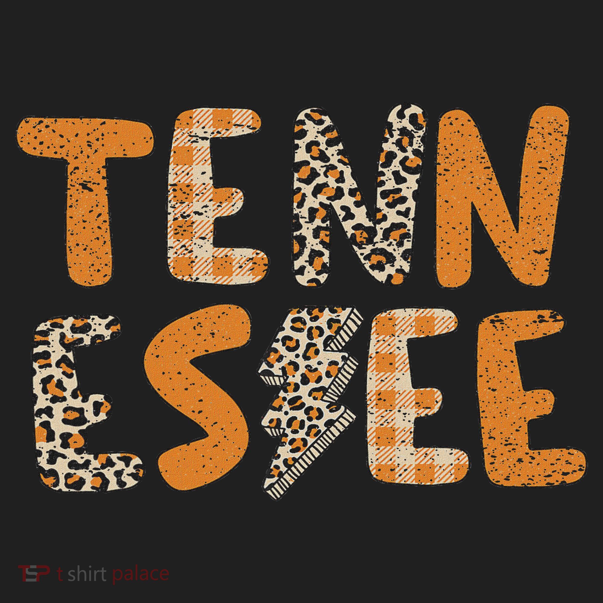Tennessee State Flag Orange Plaid Leopard Tn Golf Towel