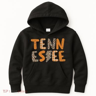 Tennessee State Flag Orange Plaid Leopard Tn Kids Hoodie