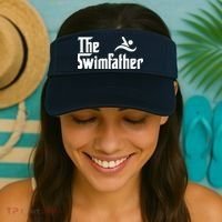 The Swim Father Funny Swimming Swimmer Gift Visor thumb 2